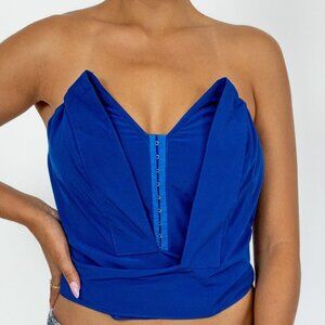 Women's Junior Electric Blue Strapless Top